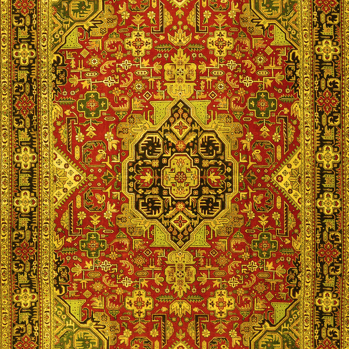 Machine Washable Persian Yellow Traditional Rug, wshtr2631yw