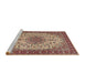 Sideview of Machine Washable Traditional Brown Red Rug, wshtr2632