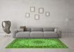 Machine Washable Persian Green Traditional Area Rugs in a Living Room,, wshtr2632grn