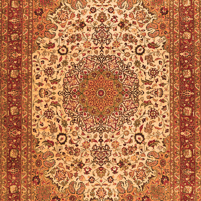 Serging Thickness of Machine Washable Persian Orange Traditional Area Rugs, wshtr2632org
