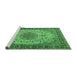 Sideview of Machine Washable Persian Emerald Green Traditional Area Rugs, wshtr2632emgrn