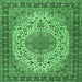 Square Persian Emerald Green Traditional Rug, tr2632emgrn
