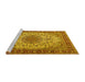 Sideview of Machine Washable Persian Yellow Traditional Rug, wshtr2632yw