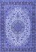 Machine Washable Persian Blue Traditional Rug, wshtr2632blu