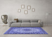 Machine Washable Persian Blue Traditional Rug in a Living Room, wshtr2632blu