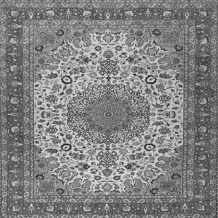 Round Machine Washable Persian Gray Traditional Rug, wshtr2632gry