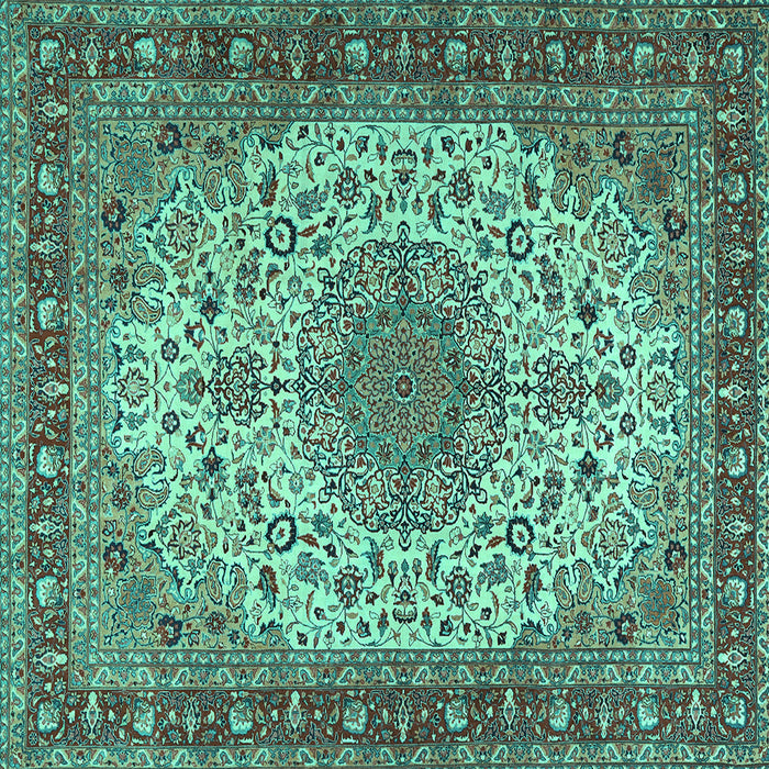 Square Persian Turquoise Traditional Rug, tr2632turq
