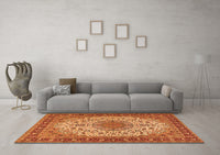 Machine Washable Persian Orange Traditional Rug, wshtr2632org