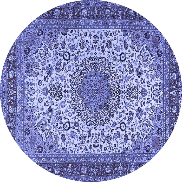 Round Persian Blue Traditional Rug, tr2632blu