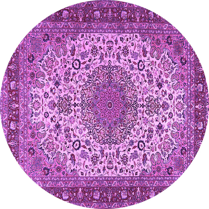 Round Persian Purple Traditional Rug, tr2632pur