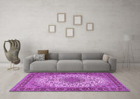 Machine Washable Persian Purple Traditional Rug, wshtr2632pur