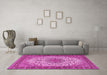 Machine Washable Persian Pink Traditional Rug in a Living Room, wshtr2632pnk