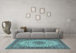 Machine Washable Persian Light Blue Traditional Rug in a Living Room, wshtr2632lblu