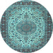 Round Persian Light Blue Traditional Rug, tr2632lblu