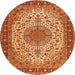 Machine Washable Persian Orange Traditional Area Rugs, wshtr2632org