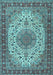 Machine Washable Persian Light Blue Traditional Rug, wshtr2632lblu