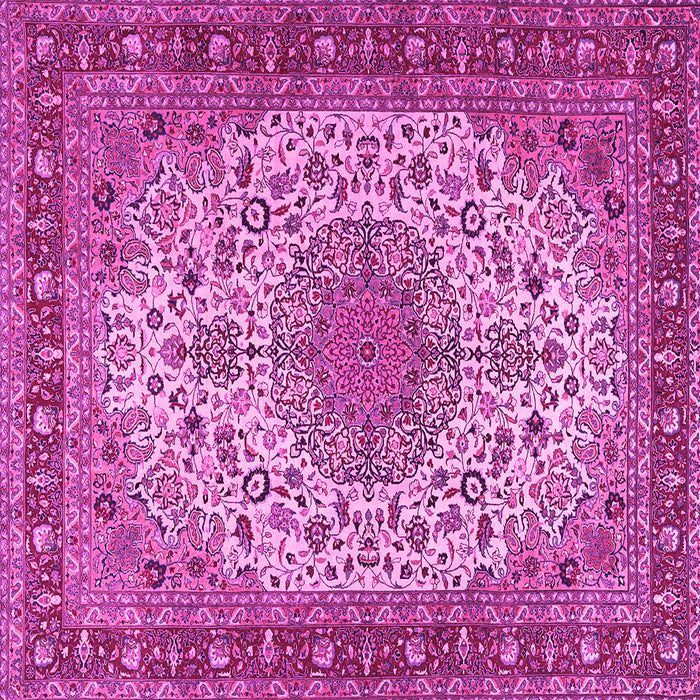 Square Machine Washable Persian Pink Traditional Rug, wshtr2632pnk