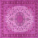 Square Machine Washable Persian Pink Traditional Rug, wshtr2632pnk