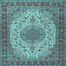 Square Machine Washable Persian Light Blue Traditional Rug, wshtr2632lblu