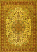 Machine Washable Persian Yellow Traditional Rug, wshtr2632yw