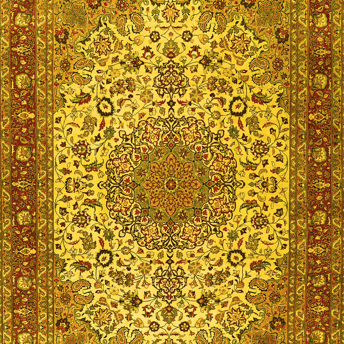 Machine Washable Persian Yellow Traditional Rug, wshtr2632yw