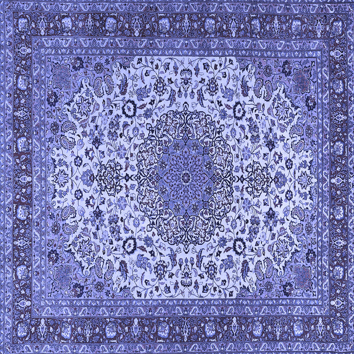 Square Machine Washable Persian Blue Traditional Rug, wshtr2632blu