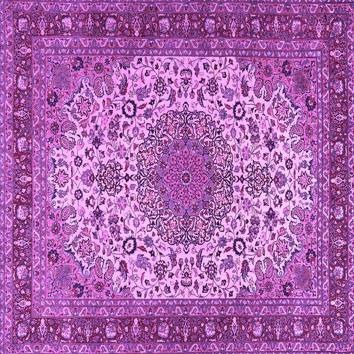 Square Machine Washable Persian Purple Traditional Area Rugs, wshtr2632pur