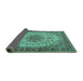 Sideview of Persian Turquoise Traditional Rug, tr2632turq