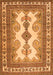 Serging Thickness of Machine Washable Persian Orange Traditional Area Rugs, wshtr2633org