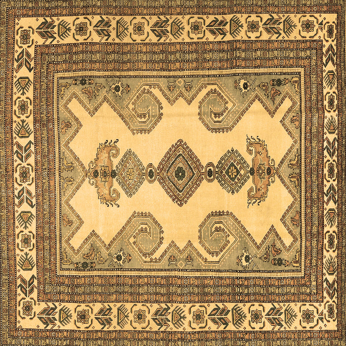Square Machine Washable Persian Brown Traditional Rug, wshtr2633brn