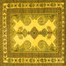 Square Machine Washable Persian Yellow Traditional Rug, wshtr2633yw