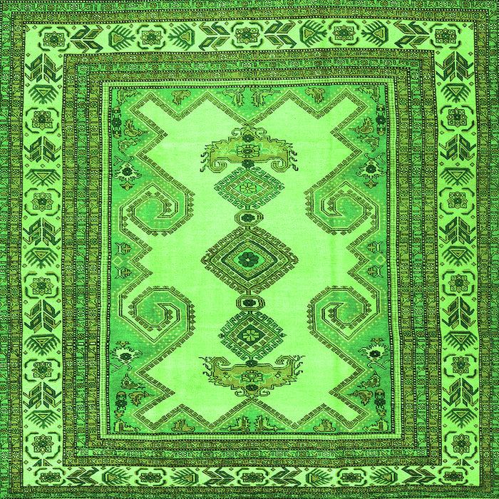 Serging Thickness of Persian Green Traditional Rug, tr2633grn