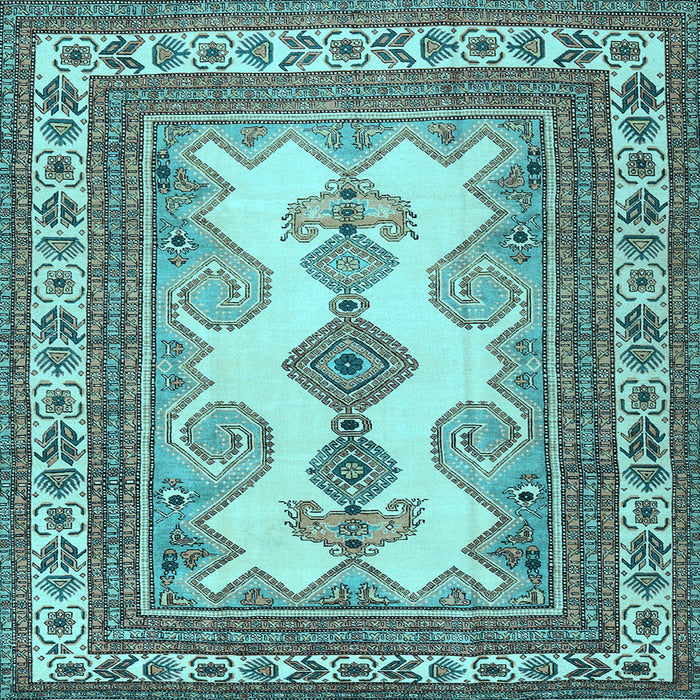 Square Persian Light Blue Traditional Rug, tr2633lblu