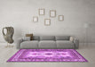 Machine Washable Persian Purple Traditional Area Rugs in a Living Room, wshtr2633pur