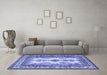 Machine Washable Persian Blue Traditional Rug in a Living Room, wshtr2633blu