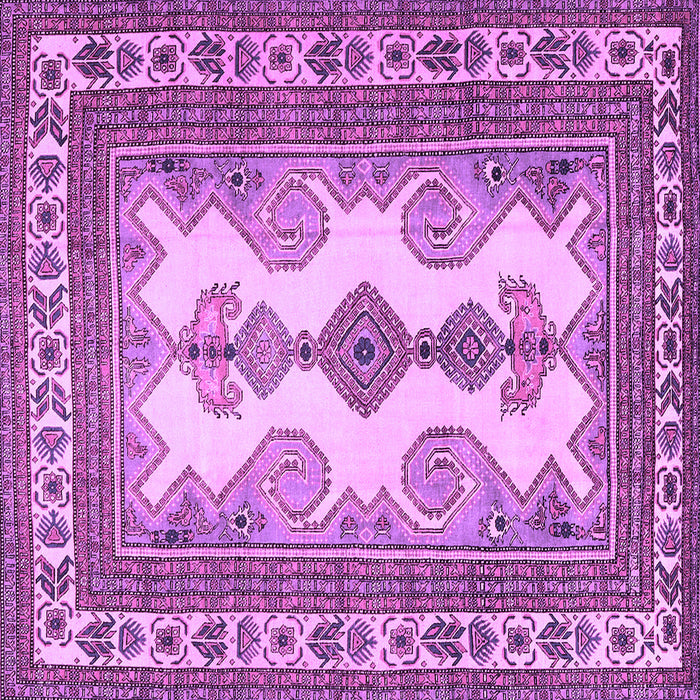 Square Machine Washable Persian Purple Traditional Area Rugs, wshtr2633pur