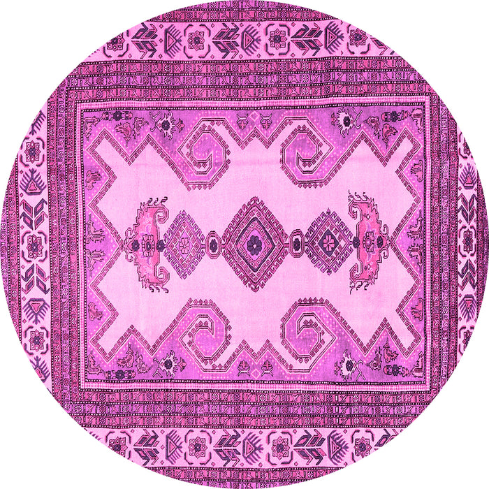 Round Persian Pink Traditional Rug, tr2633pnk