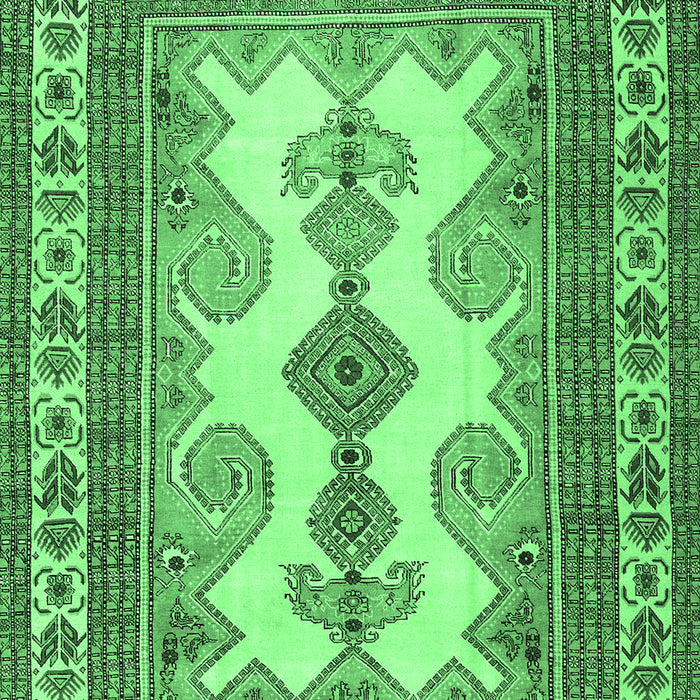 Machine Washable Persian Emerald Green Traditional Area Rugs, wshtr2633emgrn