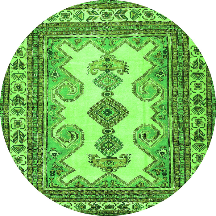 Square Persian Green Traditional Rug, tr2633grn