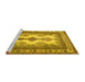 Sideview of Machine Washable Persian Yellow Traditional Rug, wshtr2633yw