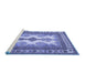 Sideview of Machine Washable Persian Blue Traditional Rug, wshtr2633blu