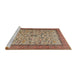 Sideview of Machine Washable Traditional Brown Red Rug, wshtr2634