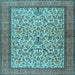 Square Machine Washable Persian Light Blue Traditional Rug, wshtr2634lblu