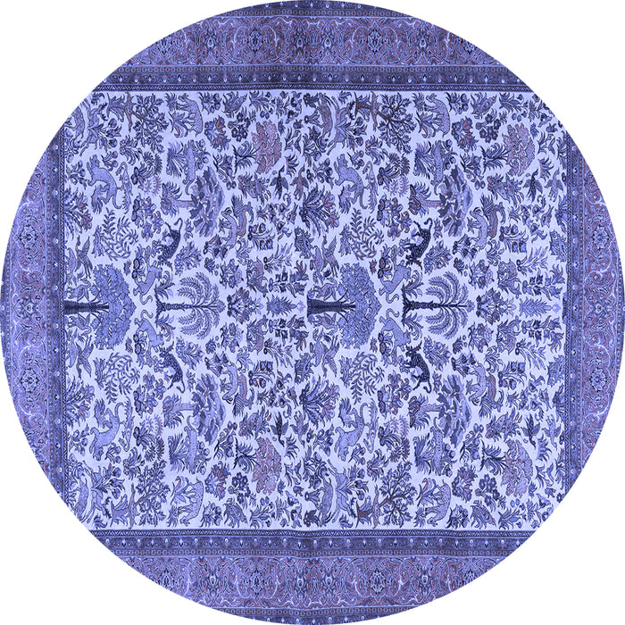 Round Persian Blue Traditional Rug, tr2634blu