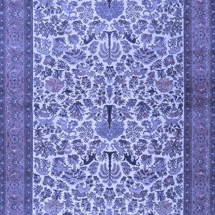 Machine Washable Persian Blue Traditional Rug, wshtr2634blu