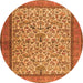 Machine Washable Persian Orange Traditional Area Rugs, wshtr2634org