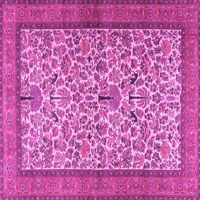 Square Machine Washable Persian Pink Traditional Rug, wshtr2634pnk