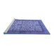 Sideview of Machine Washable Persian Blue Traditional Rug, wshtr2634blu