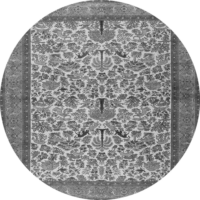 Machine Washable Persian Gray Traditional Rug, wshtr2634gry