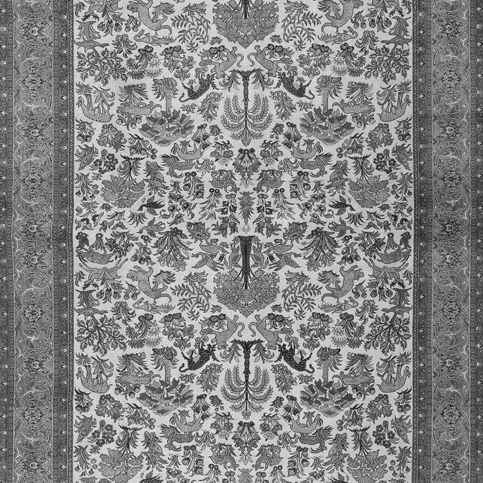 Serging Thickness of Machine Washable Persian Gray Traditional Rug, wshtr2634gry